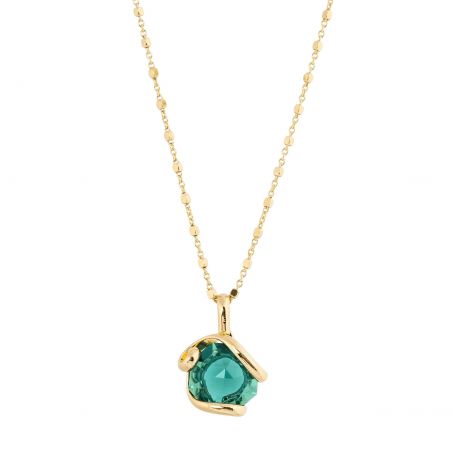 oval Swarovski mint crystal necklace