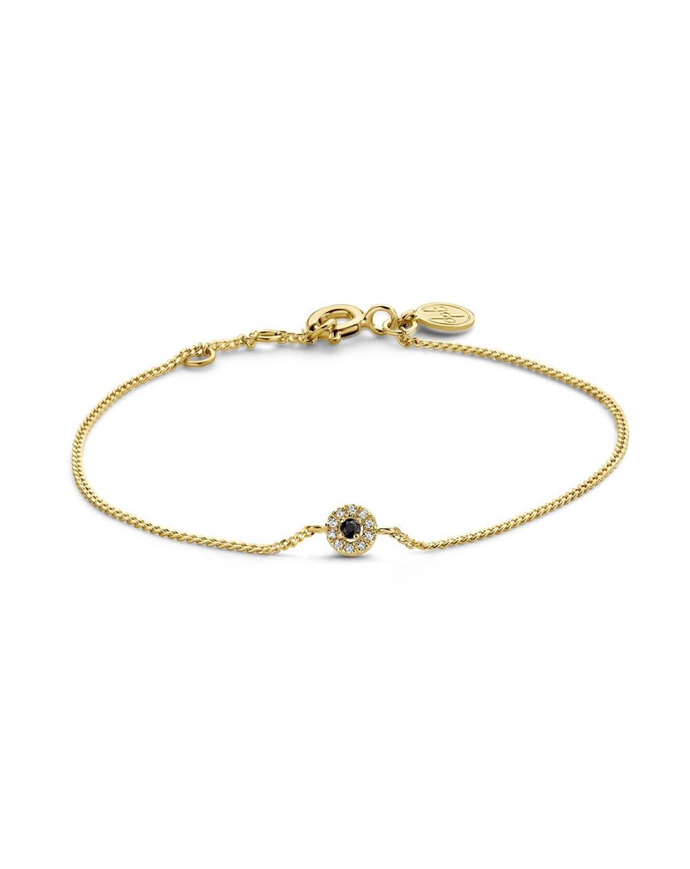 Bracelet  Black Halo - 10 diamants - Bracelet en argent avec diamants