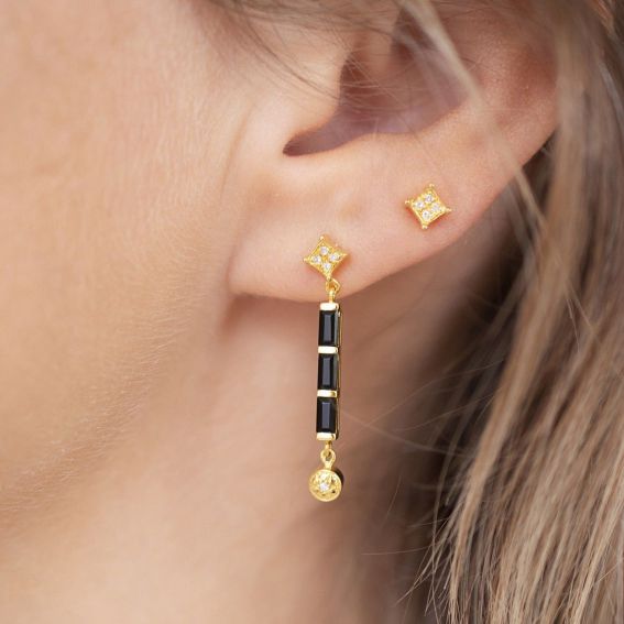 Boucles d'oreilles Twilight (1 unité) - 5 diamants - Bijoux en argent