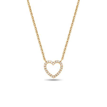 Collier coeur - 24 diamants - 24 diamants - Bijoux en argent avec diamants