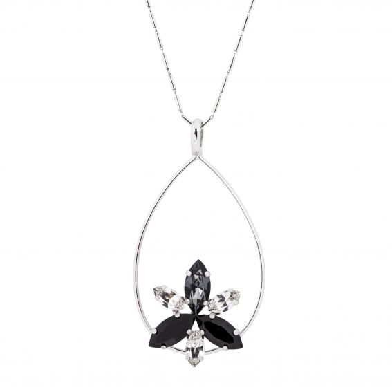 Collier Andrea Marazzini, pierre Swarovski Navette FNoir/Blanc