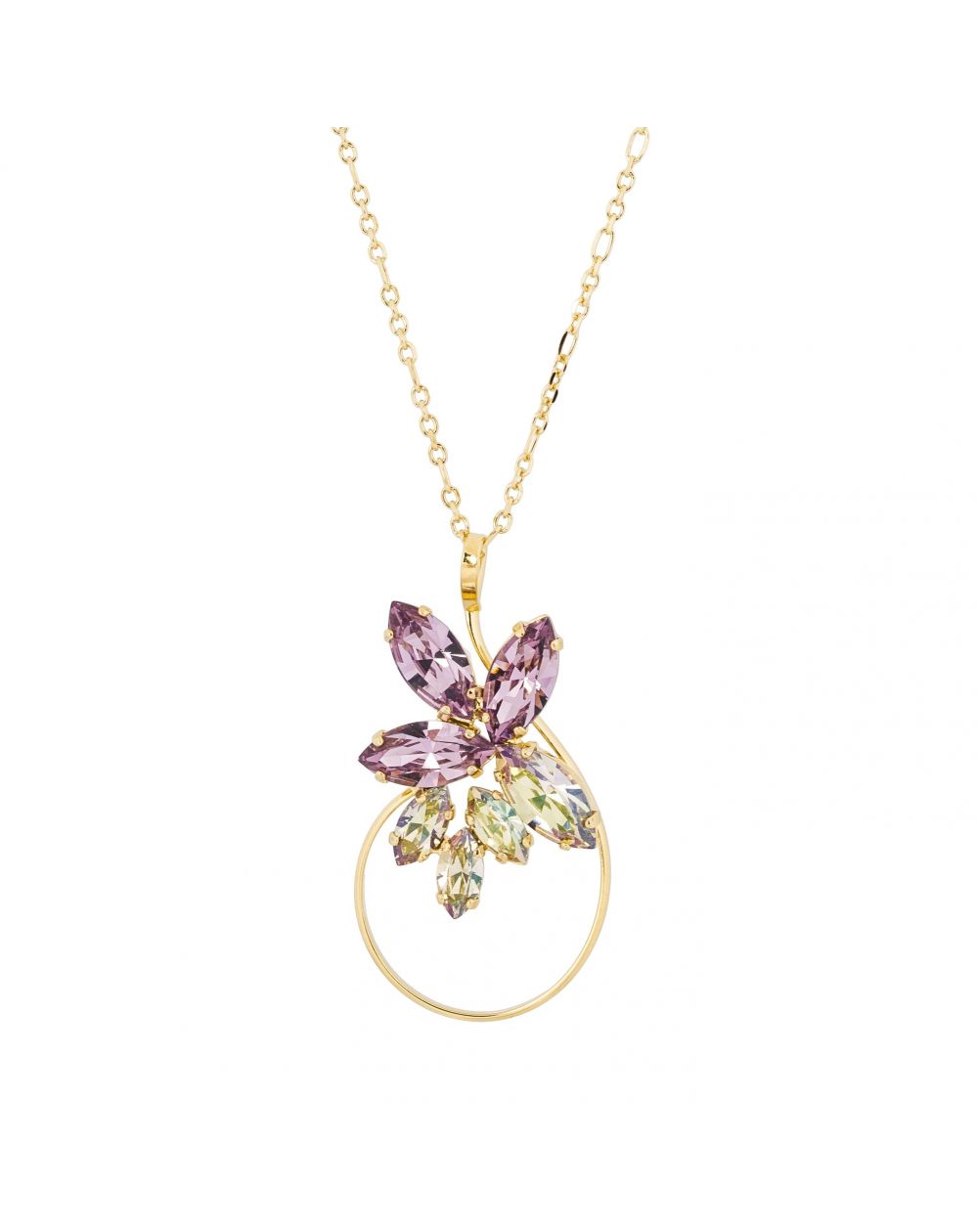 ovale Swarovski munt kristal ketting