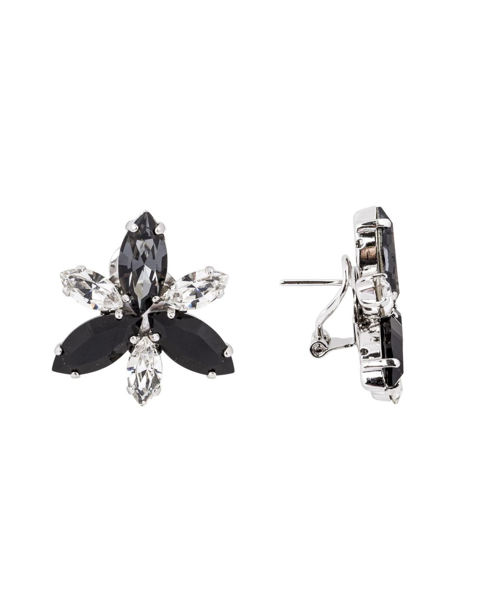 Boucles d'oreilles Andrea Marazzini - Cristal Swarovski Navette Noir/Blanc