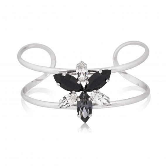 Andrea Marazzini bijoux - Bracelet cristal Swarovski Navette Noir/Blanc
