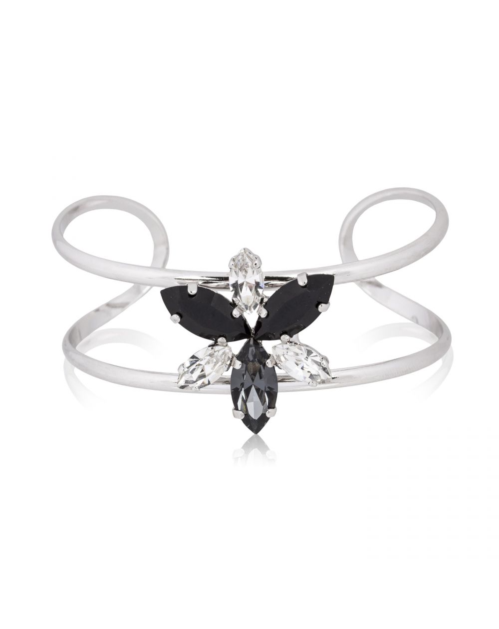 Andrea Marazzini bijoux - Bracelet cristal Swarovski Navette Noir/Blanc
