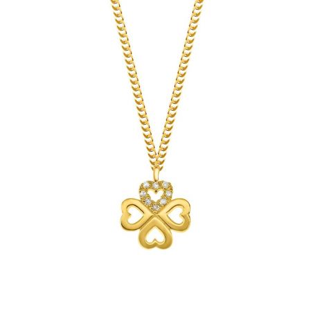 Collier trèfle Diamanti Per Tutti - 8 diamants  - Bijoux en argent avec diamants