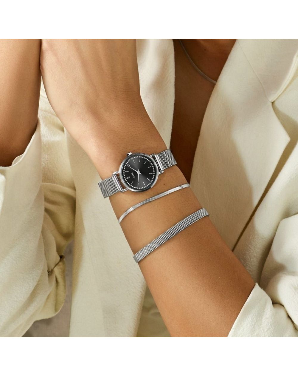 CLUSE Horloge - Boho Chic Petite, Zwart Zilver - CW10502