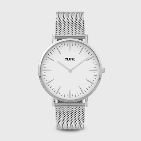 CLUSE Watch - Triomphe Steel White Pearl, Silver Color