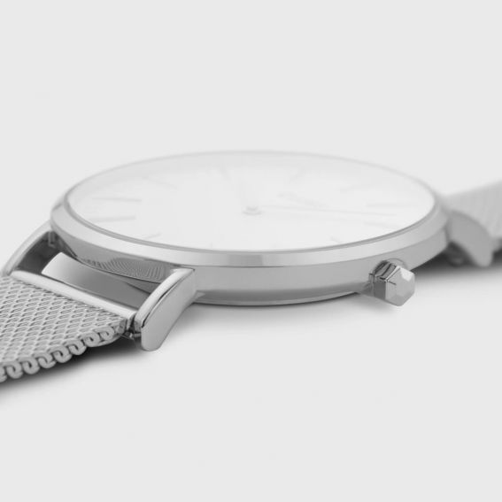 CLUSE horloge - Triomphe Steel White Pearl, zilverkleurig