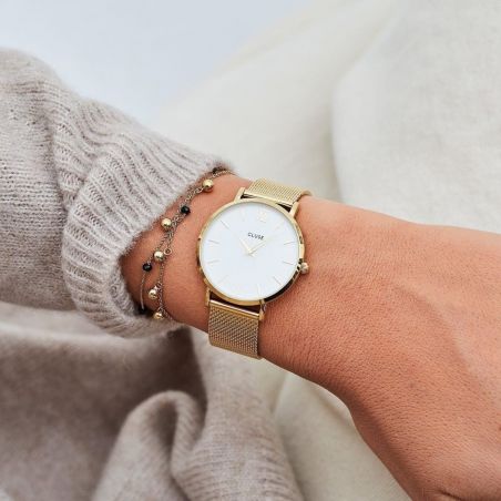 CLUSE Watch - Triomphe Steel White Pearl, Silver Color