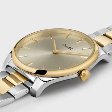 CLUSE horloge - Triomphe Steel White Pearl, zilverkleurig