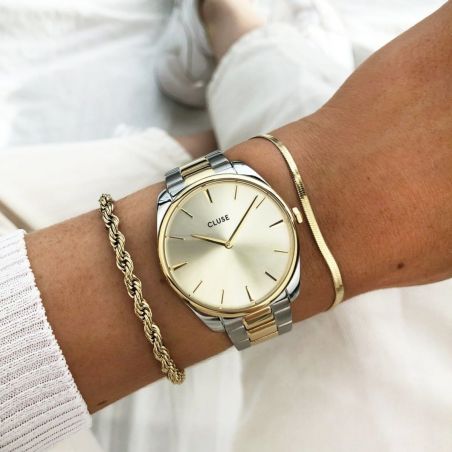 CLUSE Watch - Triomphe Steel White Pearl, Silver Color