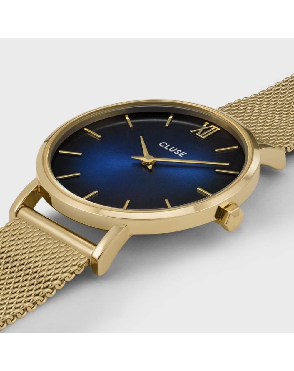 CLUSE horloge - Minuit Mesh diepblauw, goudkleur - CW10202