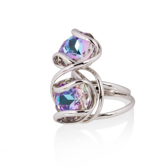 Andrea Marazzini - Bague Cristal Swarovski Cherry Vitral Light Double