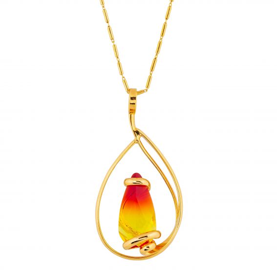 ovale Swarovski munt kristal ketting