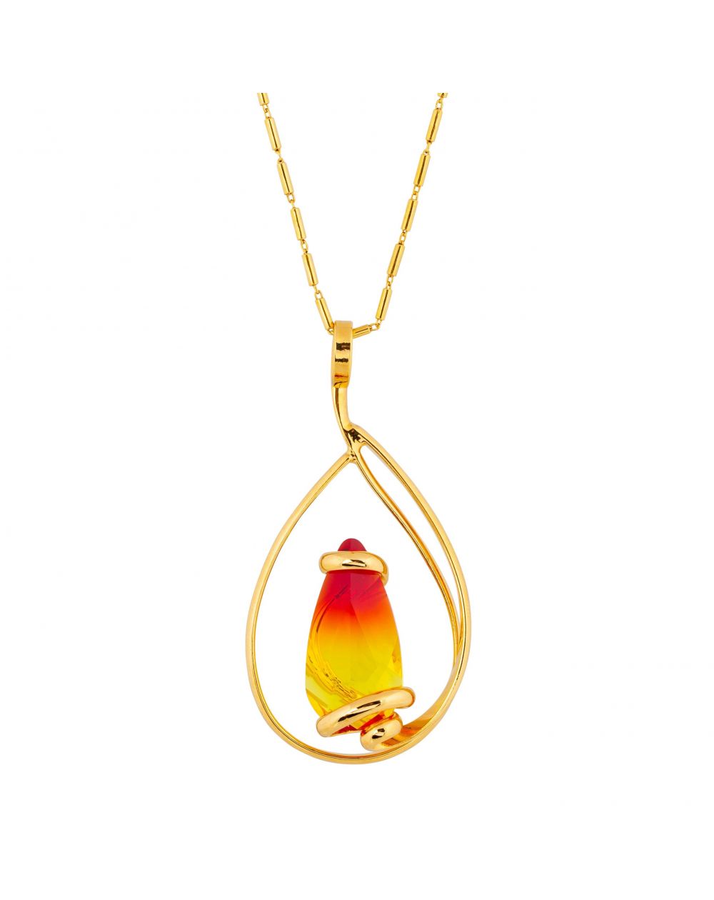oval Swarovski mint crystal necklace