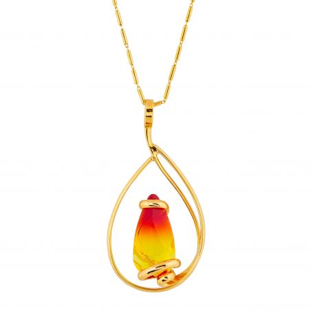 oval Swarovski mint crystal necklace