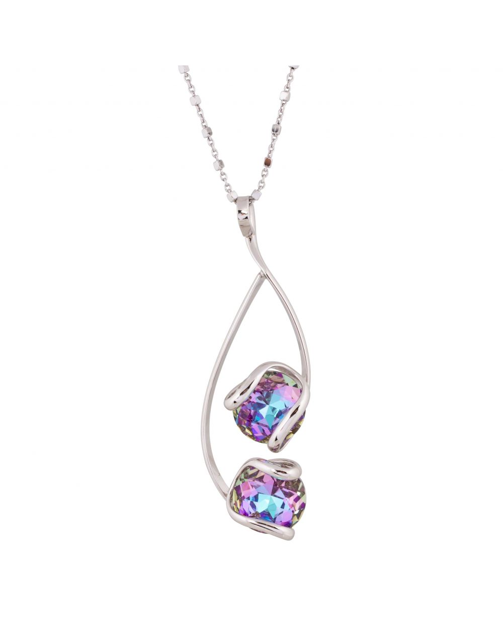 oval Swarovski mint crystal necklace