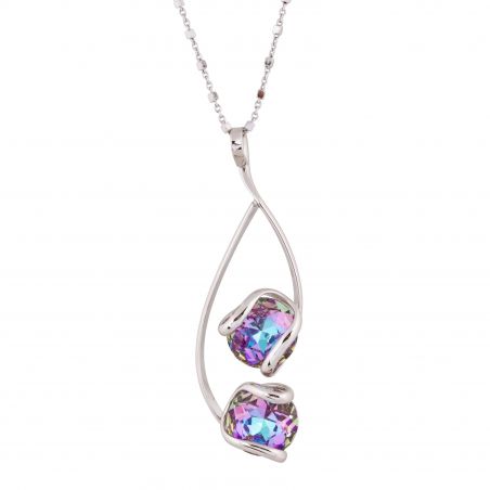 ovale Swarovski munt kristal ketting