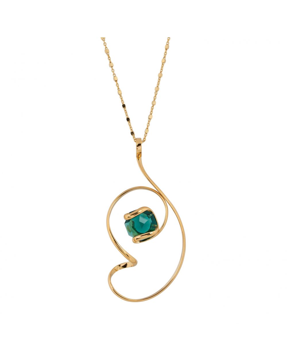 oval Swarovski mint crystal necklace