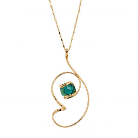 oval Swarovski mint crystal necklace
