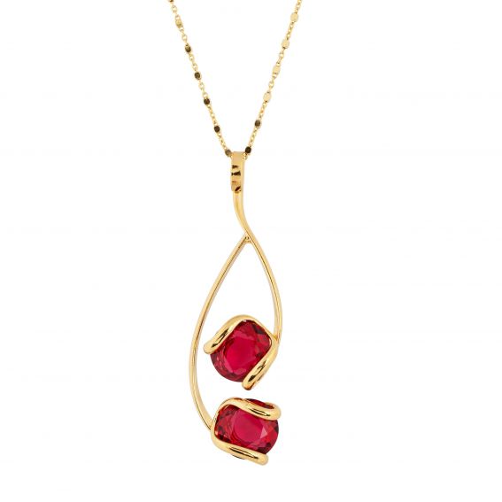 Collier Cristal Swarovski Cherry Red Double
