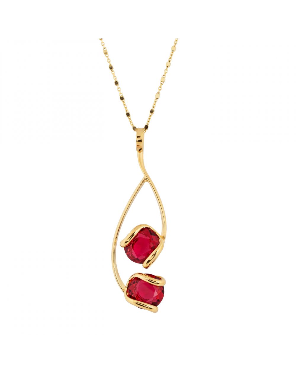 Collier Cristal Swarovski Cherry Red Double