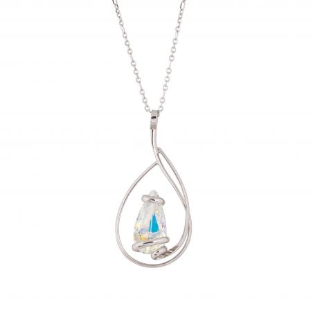 ovale Swarovski munt kristal ketting