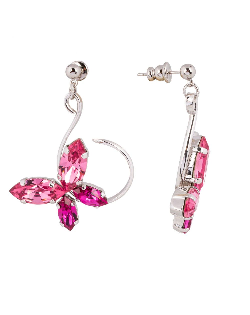 Boucles d'oreille Andrea Marazzini - Boucles d'oreilles Navette Fuchsia Papillon