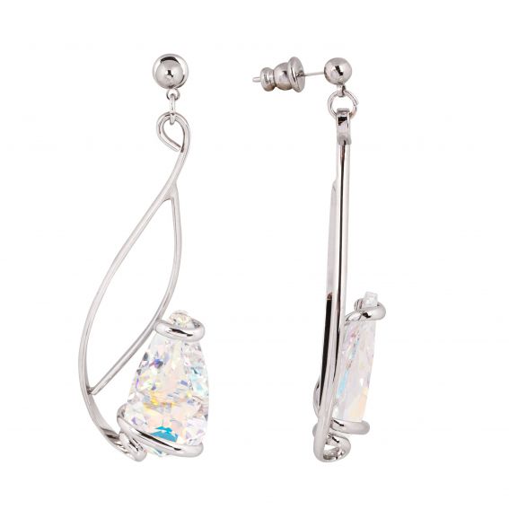 Swarovski blauwe kristallen oorbellen