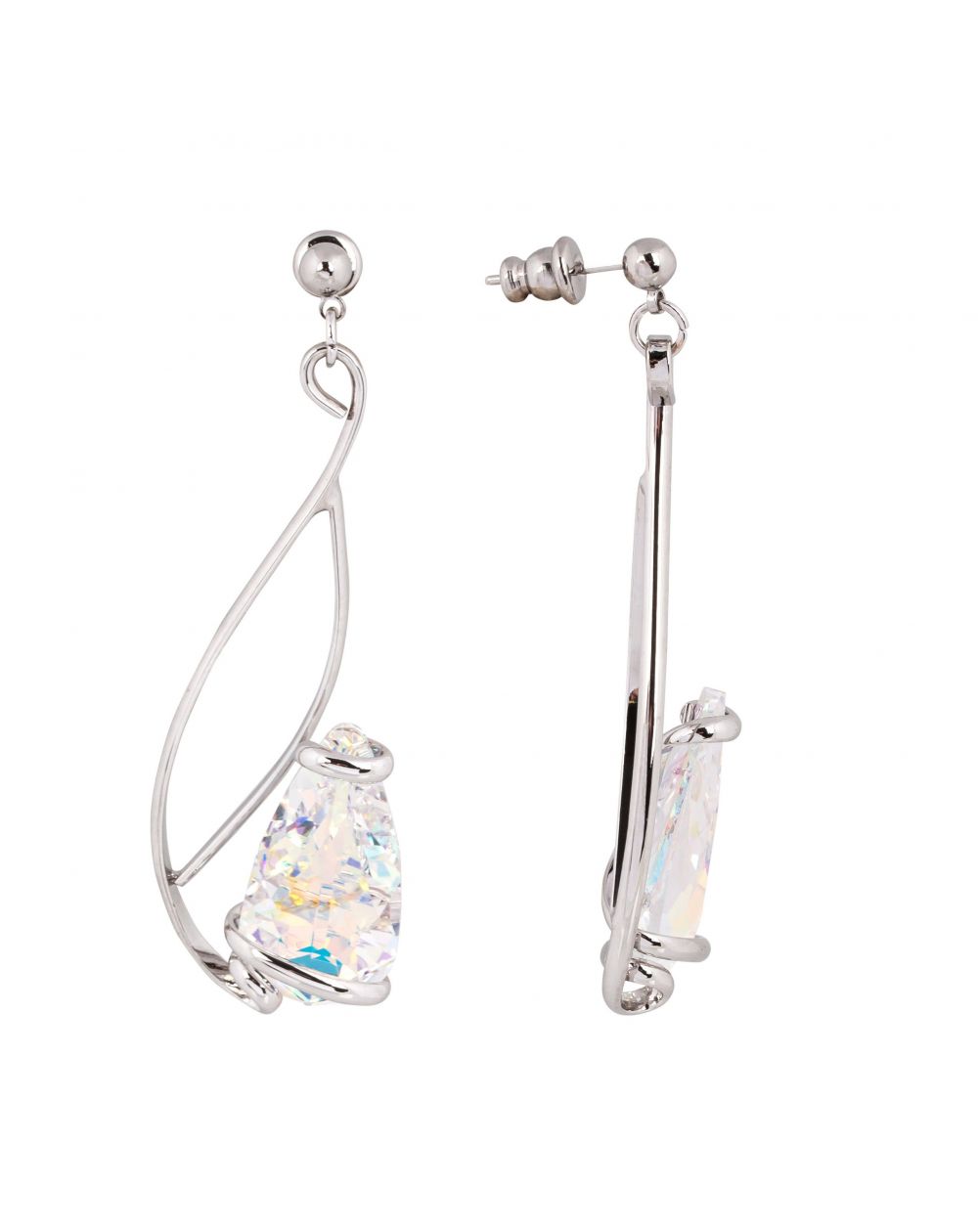 Swarovski blauwe kristallen oorbellen