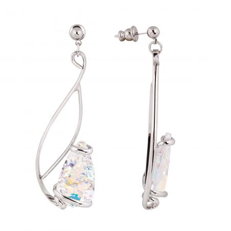 Swarovski blauwe kristallen oorbellen