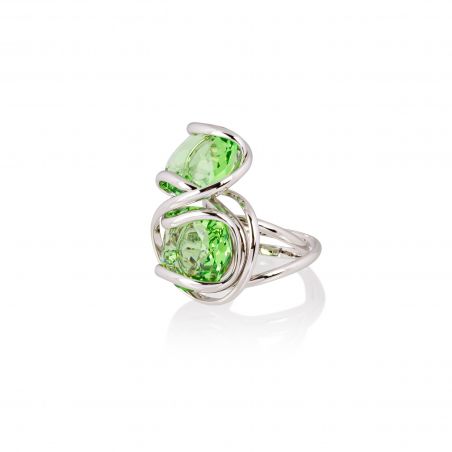 Andrea Marazzini - Bague Cristal Swarovski Cherry Peridot Double