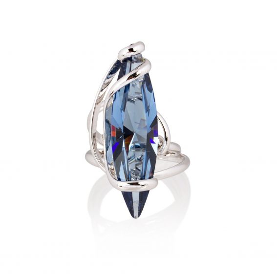Andrea Marazzini - Bague Cristal Swarovski Navette Denim Blue