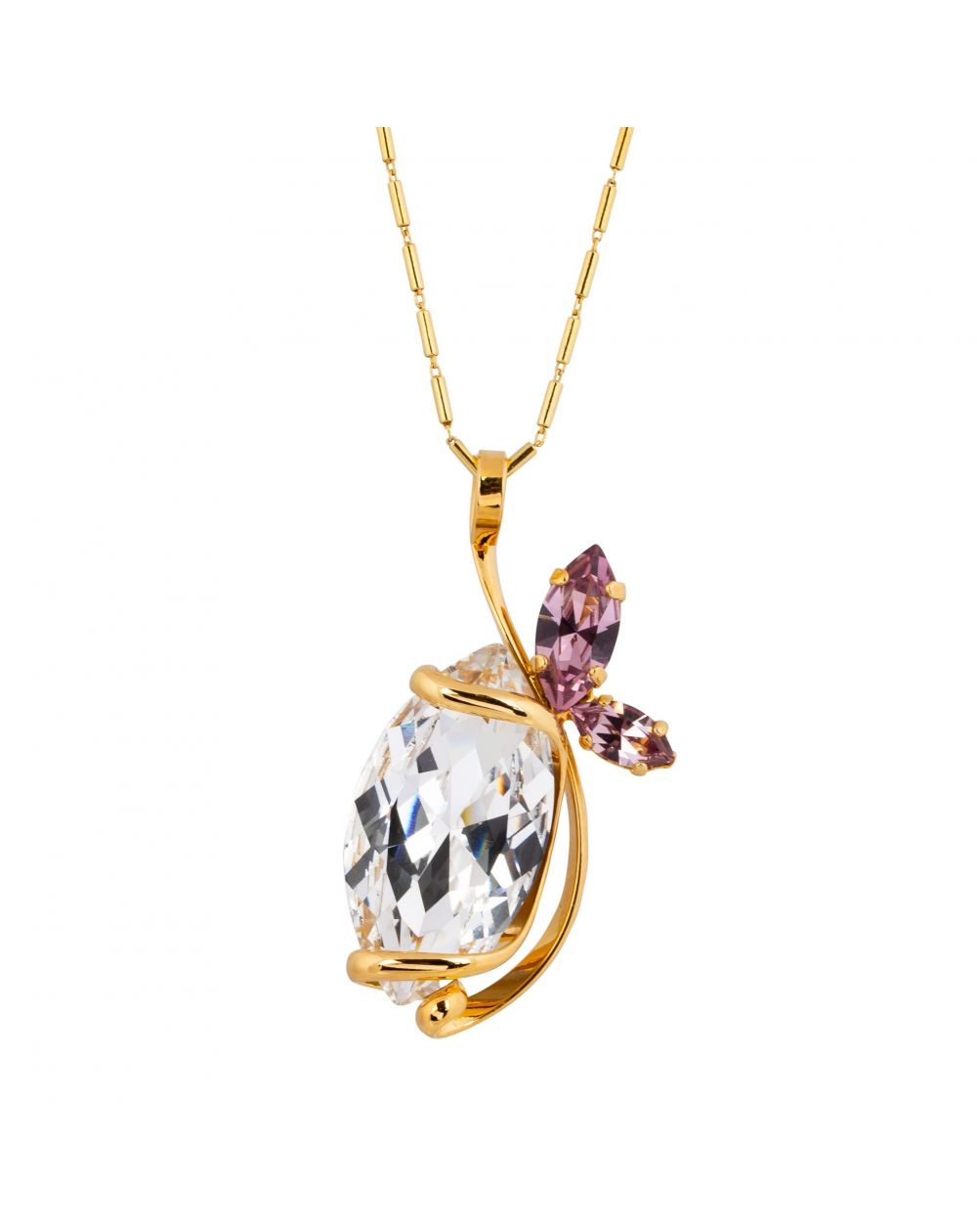 oval Swarovski mint crystal necklace