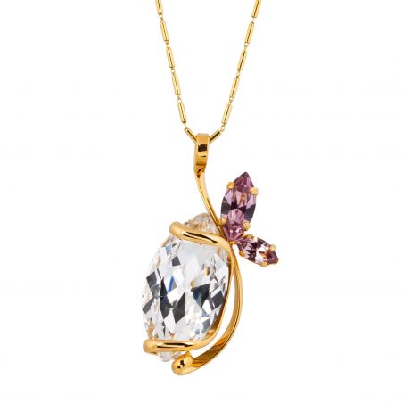 ovale Swarovski munt kristal ketting