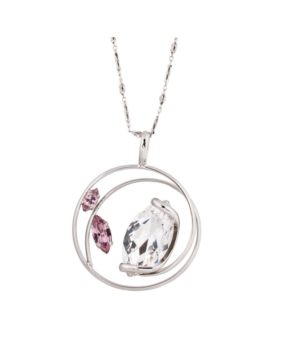 oval Swarovski mint crystal necklace