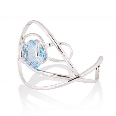 Andrea Marazzini bijoux - Bracelet cristal Swarovski Big Mystic Aquamarine B15