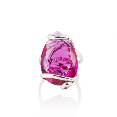Andrea Marazzini - Bague Cristal Swarovski New Drop Fuchsia