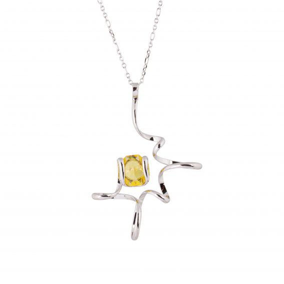 Collier Andrea Marazzini, pierre Swarovski Octagon Yellow