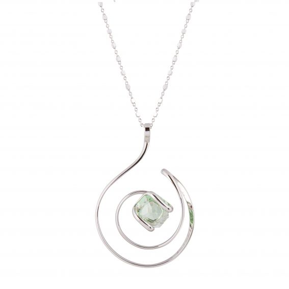 oval Swarovski mint crystal necklace