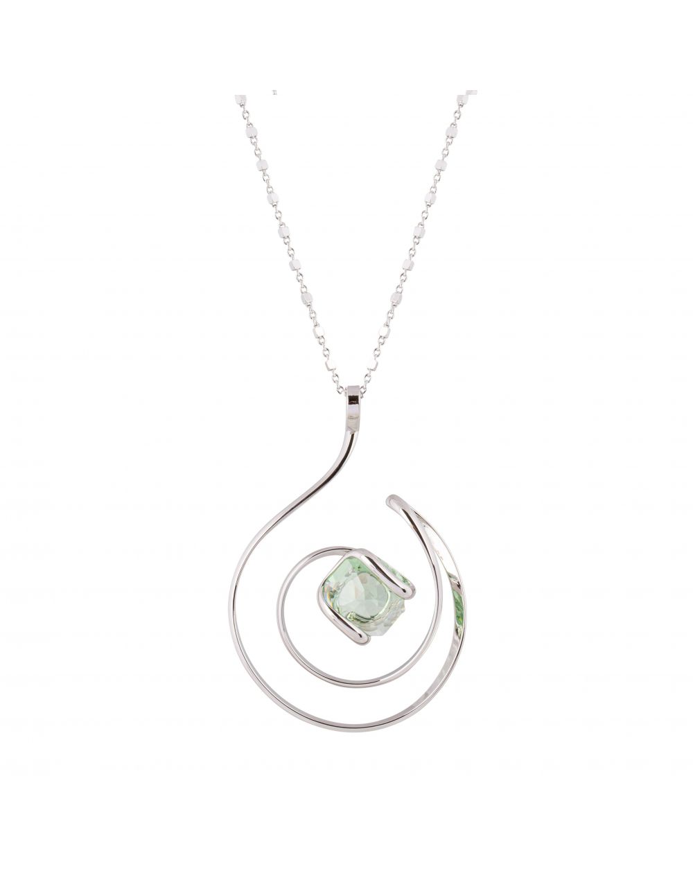 oval Swarovski mint crystal necklace