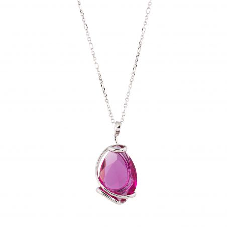 oval Swarovski mint crystal necklace