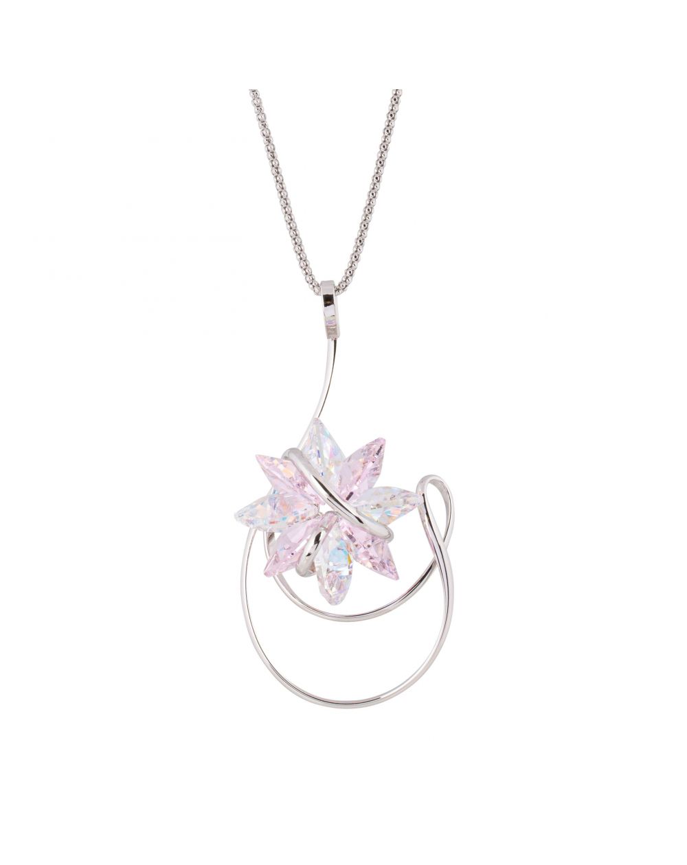 oval Swarovski mint crystal necklace