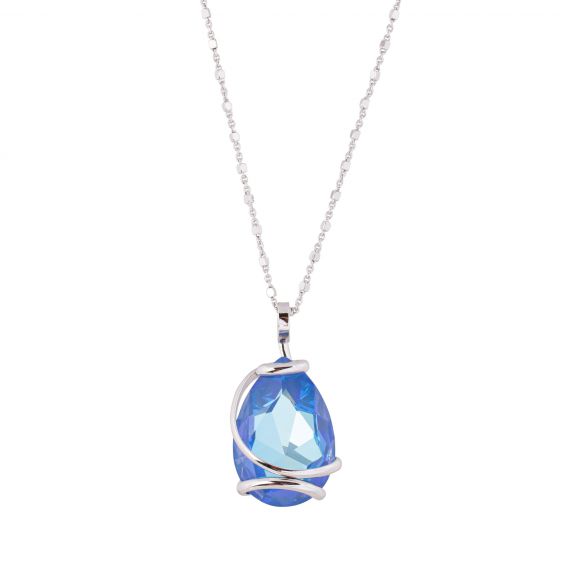 oval Swarovski mint crystal necklace