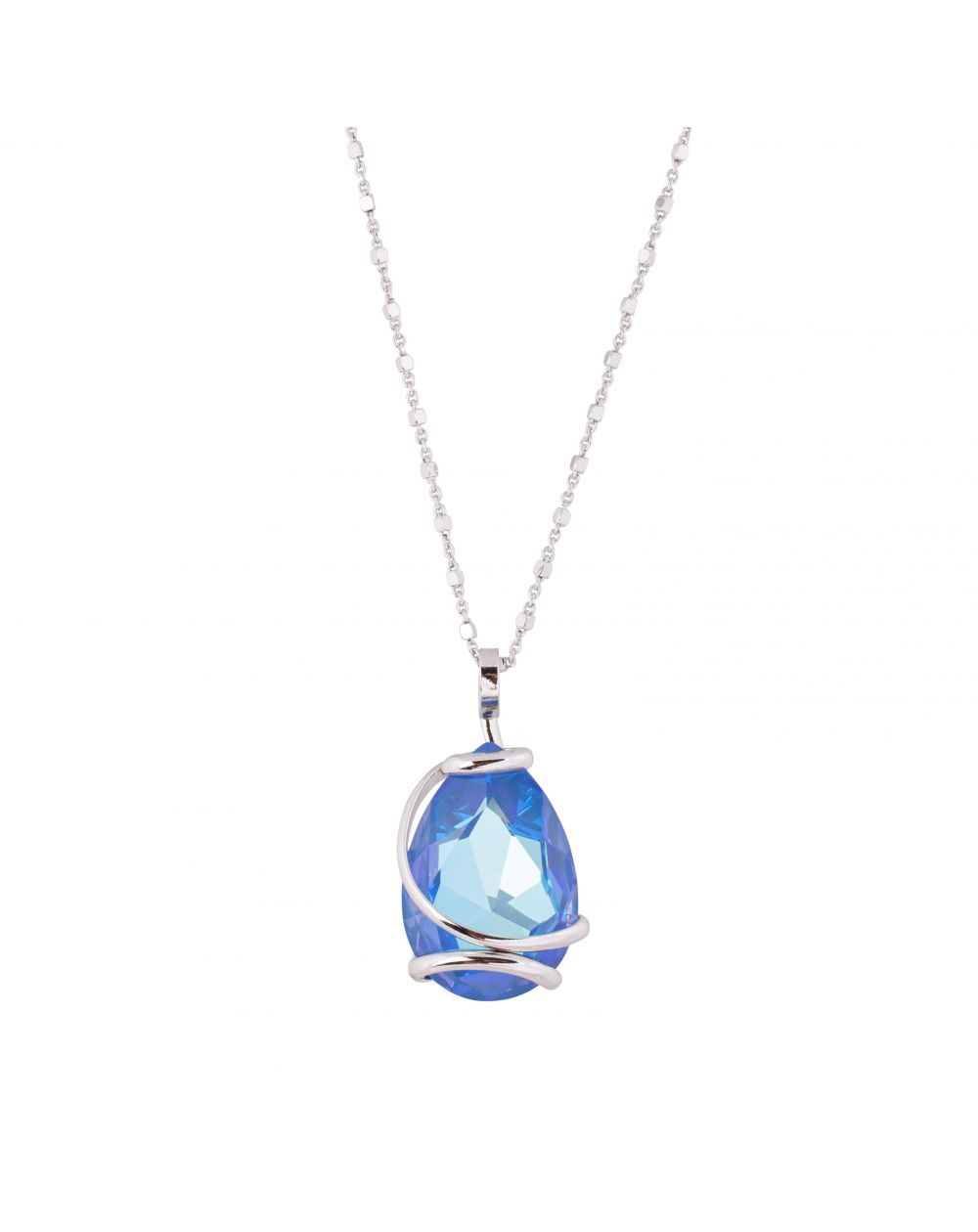 oval Swarovski mint crystal necklace