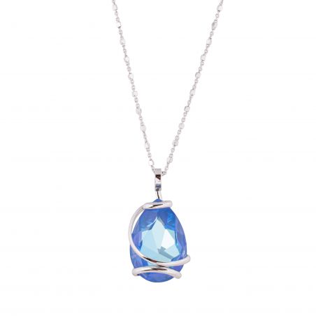 oval Swarovski mint crystal necklace