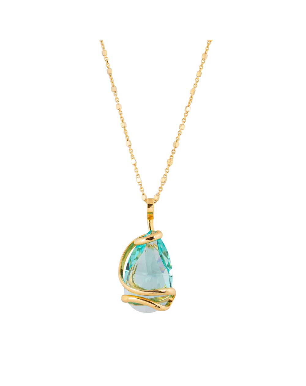oval Swarovski mint crystal necklace