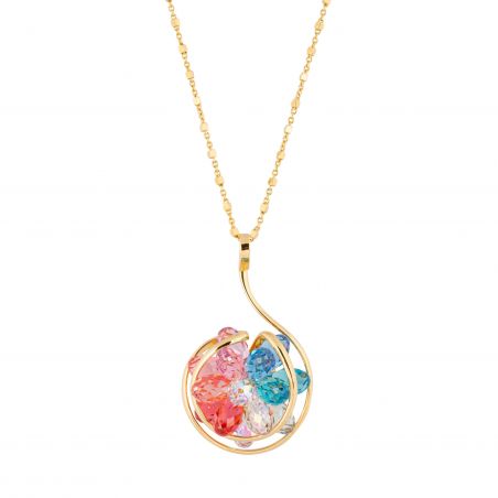 oval Swarovski mint crystal necklace
