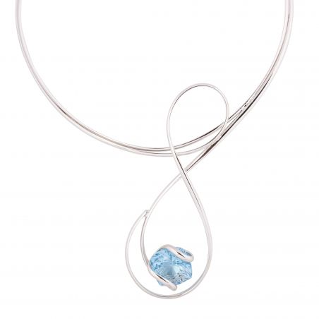 oval Swarovski mint crystal necklace